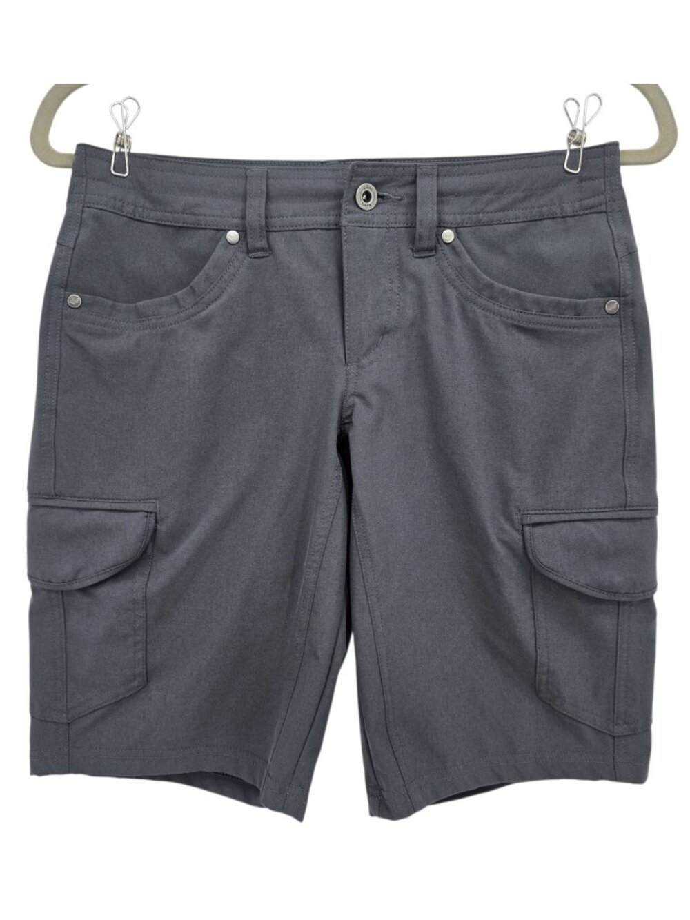 KUHL Womens 0 Shorts Freeflex Cargo Short 10" Gray Short Drawstring Outdoors